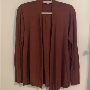 LOFT rust brown duster cardigan